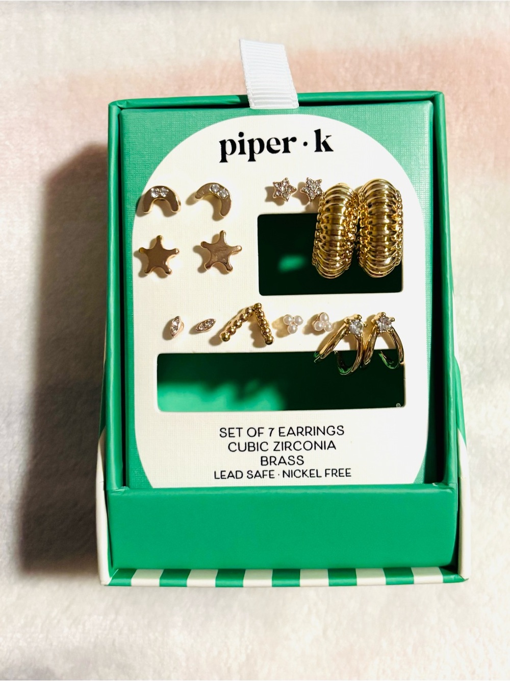 Piper Gold 7-Piece Kids Earring Set